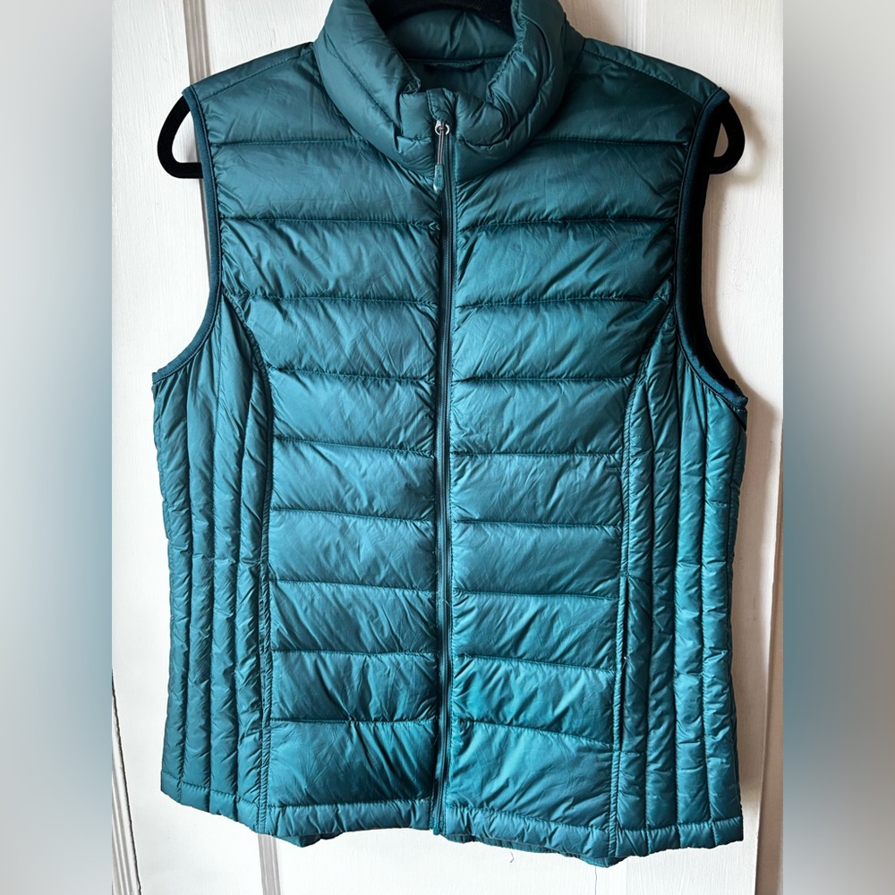 Women's Teal Quilted Packable Vest XL